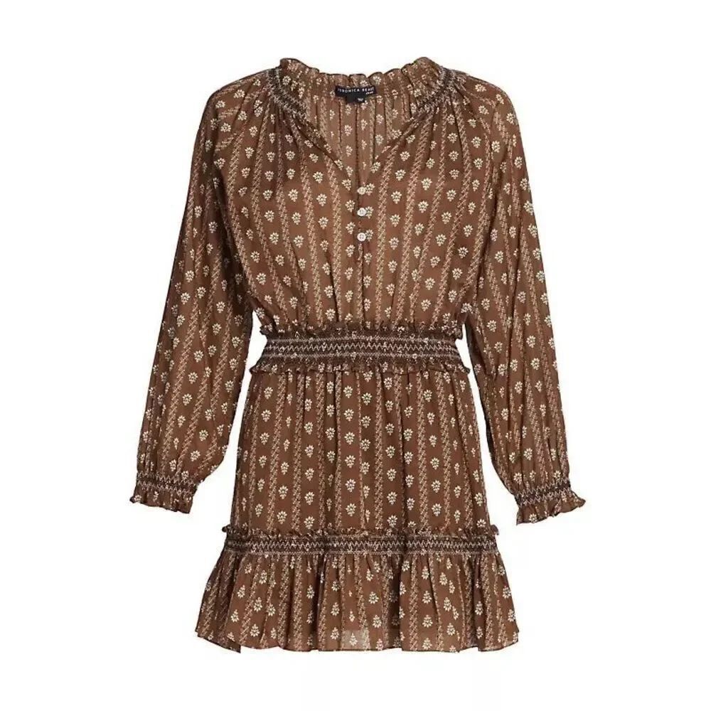 Veronica Beard NWT Espie Dress peasant lined cotton Size XL